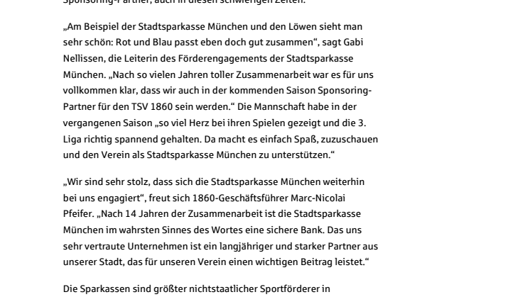 Die Stadtsparkasse geht mit den Löwen ins 14. Jahr!