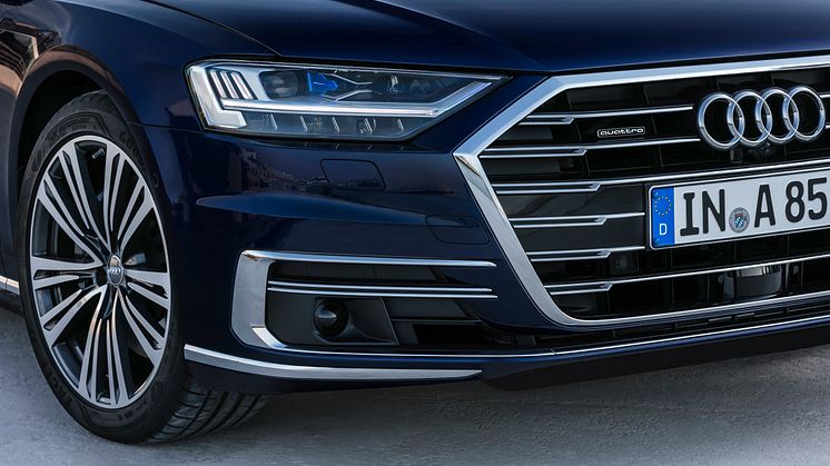 Audi A8 with HD Matrix LED headlights including Laser spot