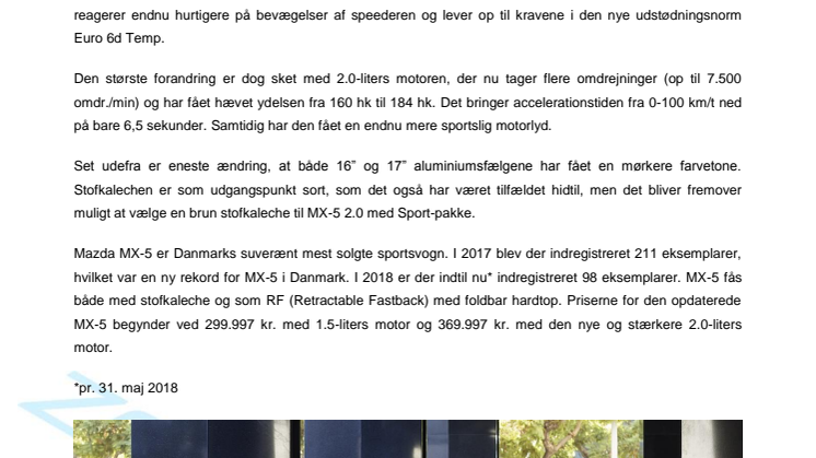 Mazda MX-5:  Flere omdrejninger, flere kræfter