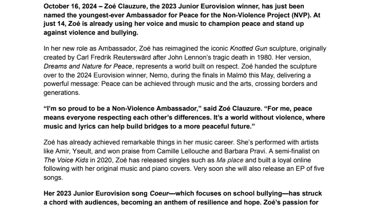 Presstext Zoé Clauzure Non-Violence Ambassador for Peace_16Oct2024.pdf