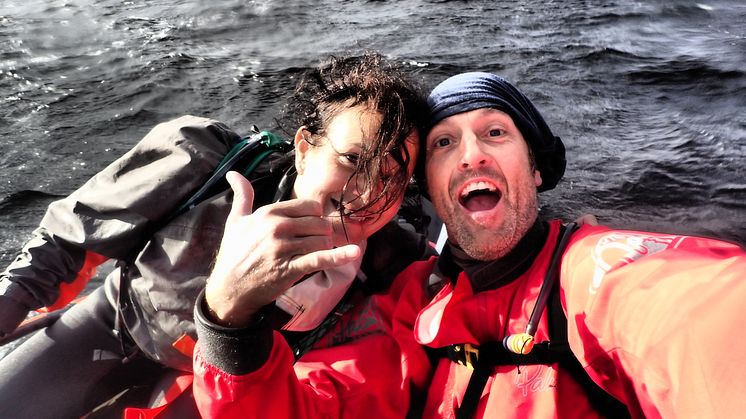 Hi-res image - Ocean Signal - Maria and Carl Sawyer on Loch Ness after the rescue