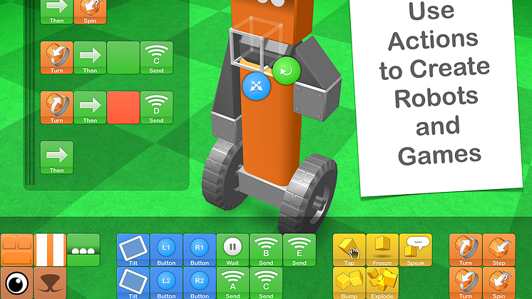 Use actions to create robots and games