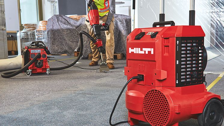 Med Hilti Air Cleaner får du kontroll over svevestøvet på byggeplassen.