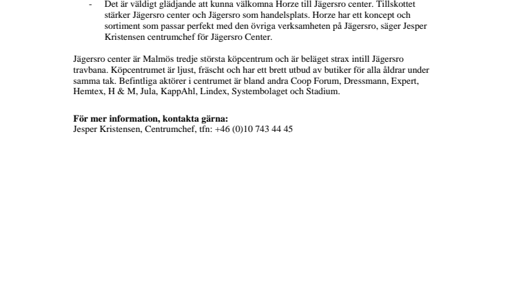 Ytterligare en ny hyresgäst till Jägersro center
