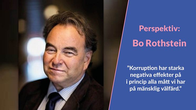 Perspektiv: Bo Rothstein - om vad korruption inte är och sambandet mellan lycka och korruption
