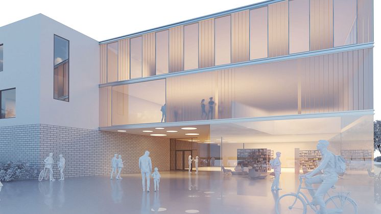 En tidig skiss på hur Fäladslyktan på Norra Fäladen kan komma att se ut. Illustration: PE Teknik och Arkitektur