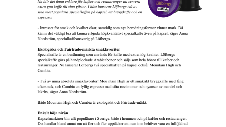 Specialkaffe i nytt format