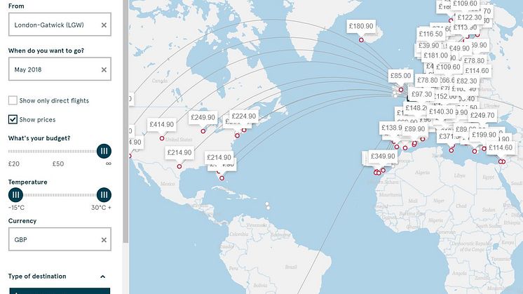 Norwegian introduces temperature search to find your ideal destination 