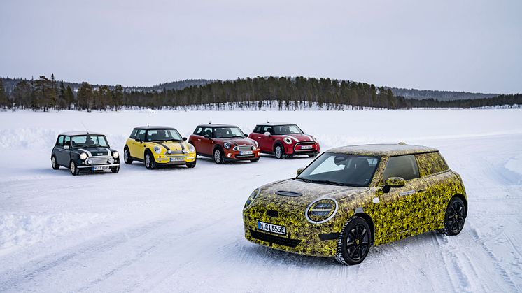 Neste generasjon elektriske MINI testes på nordisk is og snø