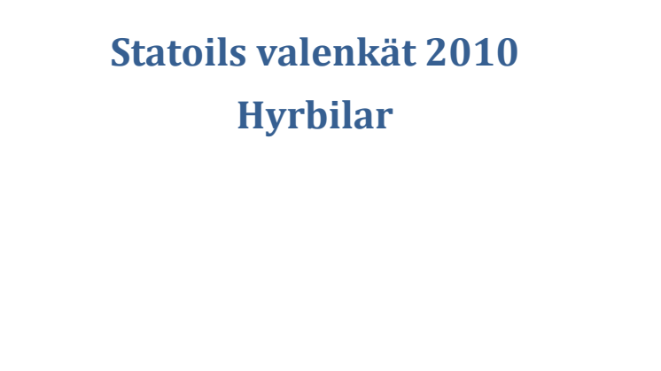 Statoils valenkät 2010 Hyrbilar