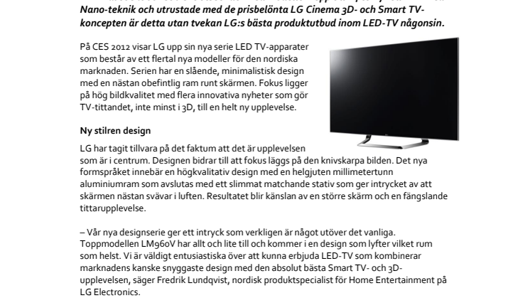 LG:s nya LED TV-serie sätter designen i fokus