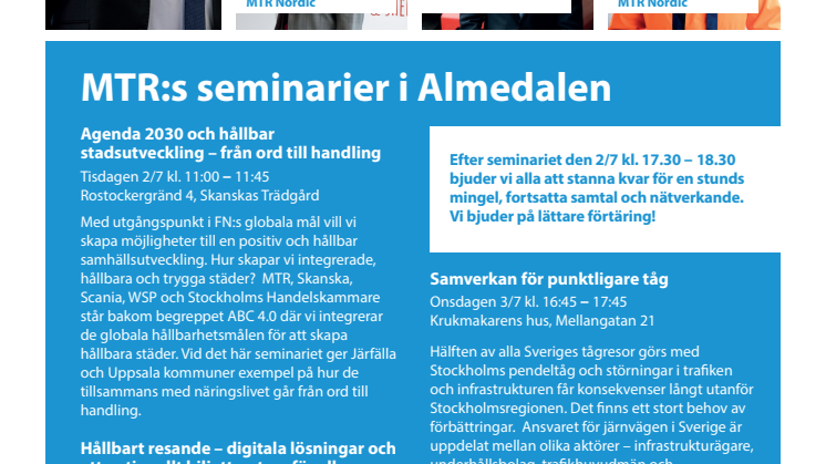 MTR:s seminarier i  Almedalen 