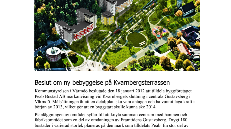 Beslut om ny bebyggelse på Kvarnbergsterrassen