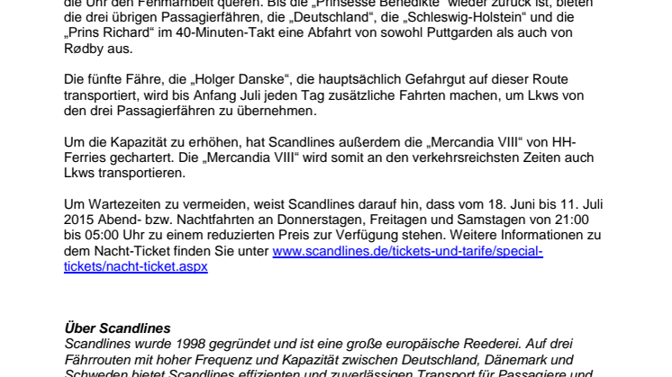 Scandlines-Fähre wird am 02. Juli 2015 den Dienst wieder aufnehmen