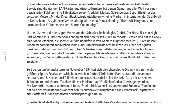 Pressemitteilung DreamHack Leipzig 2016
