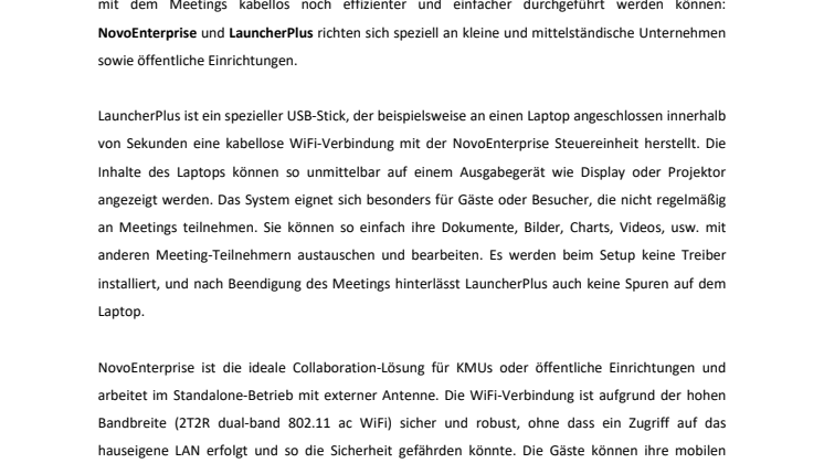 COLLABORATION FÜR PROFIS MIT VIVITEK NOVOENTERPRISE UND LAUNCHERPLUS