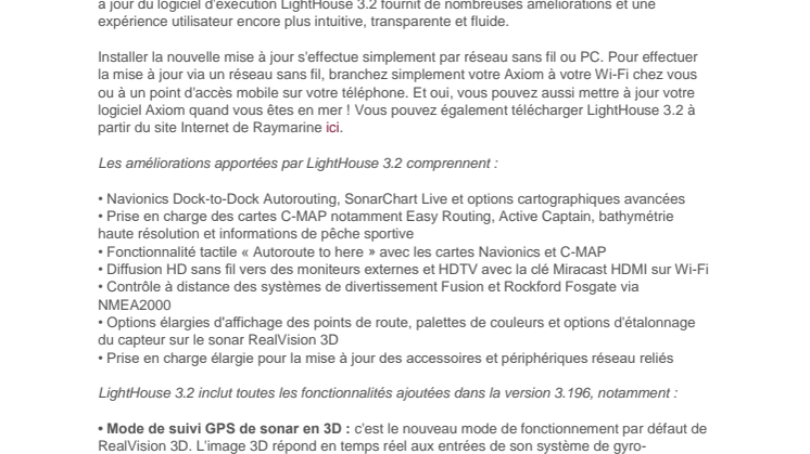 Raymarine: Mise à jour du logiciel Raymarine Axiom : la nouvelle version LightHouse 3.2 offre encore plus d'améliorations
