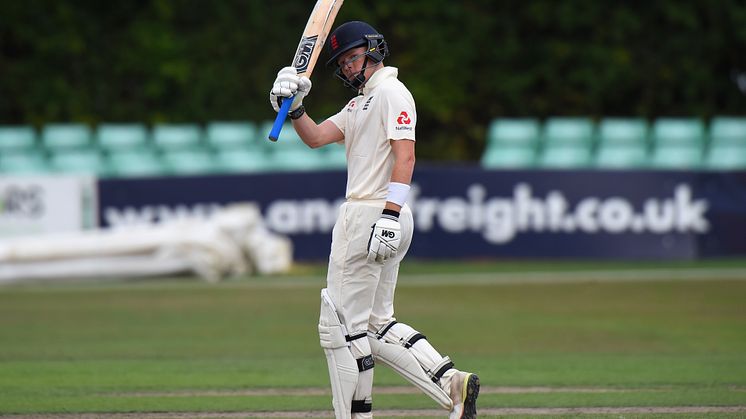 Ollie Pope, playing for England Lions against India A at Worcester, July 2018.