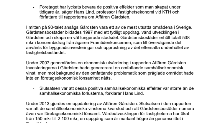Affären Gårdsten är dubbelt lönsam
