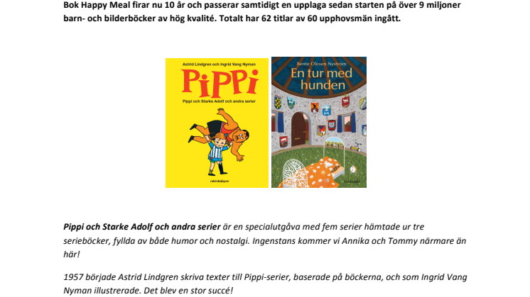 Pippi och En tur med hunden på menyn
