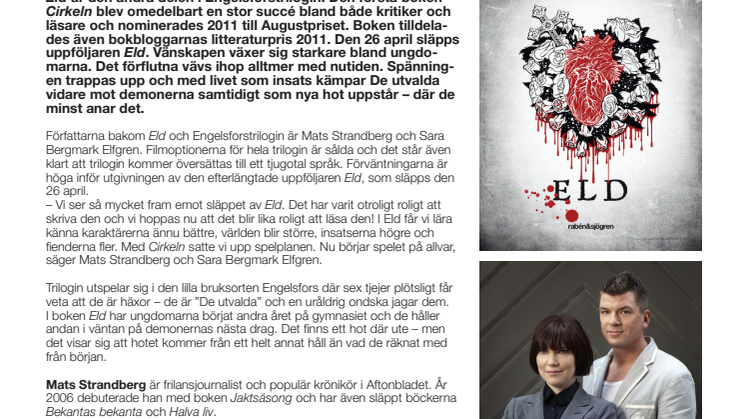 Uppföljaren till succéboken Cirkeln är här – 26 april släpps Eld av Mats Strandberg och Sara Bergmark Elfgren