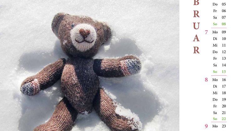 Bärenherz-Kalender 2015: Jeder Monat präsentiert bunte Strickbärchen in Aktion