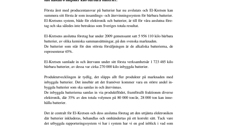 Ett år med producentansvar på batterier