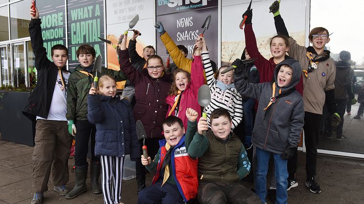 Local children fill Milton Keynes planters