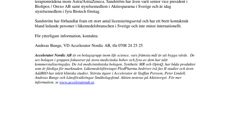 Terminsavtal med adjungerad styrelseledamot