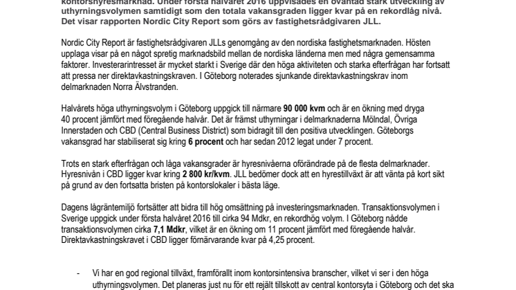 Göteborgsmarknaden visar på stabilitet