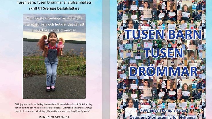 Boken "Tusen barn, tusen drömmar" kommer att nå varje riksdagsledamot. 
