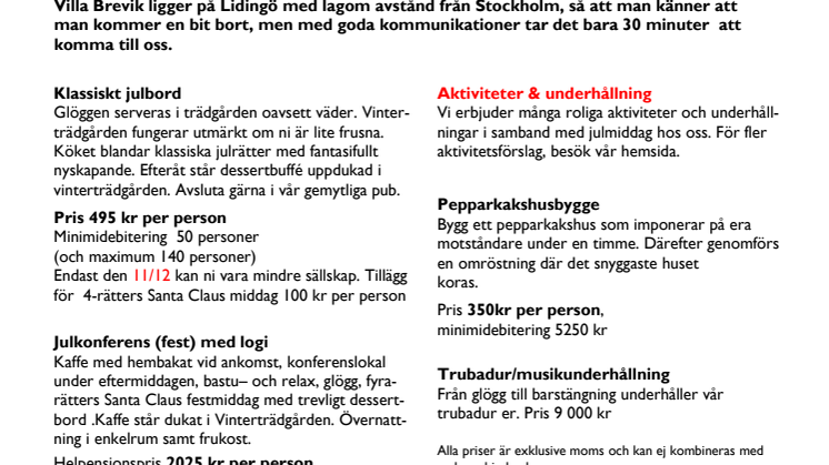 Har ni inte bokat julbord ännu?