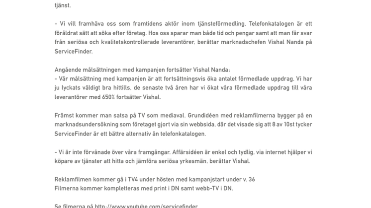 ServiceFinder utmanar  telefonkatalogen i ny kampanj.