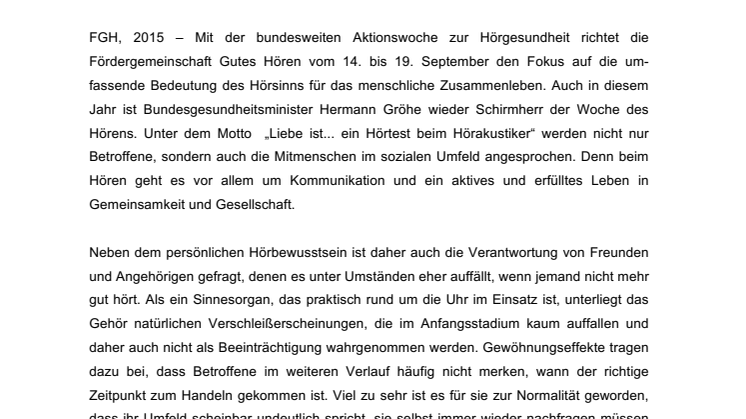 ​14. bis 19. September: Woche des Hörens 2015 – Gemeinsam besser hören!