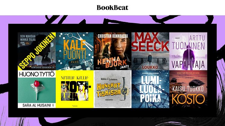 Kirjailijaehdokkaat BookBeatin vuoden tulokkaaksi ja dekkaristiksi on julkaistu 