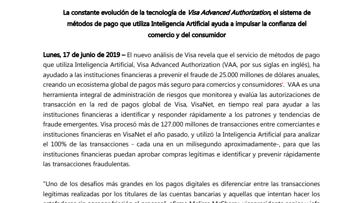 Visa evita casi 25.000 millones de dólares en fraude utilizando inteligencia artificial 