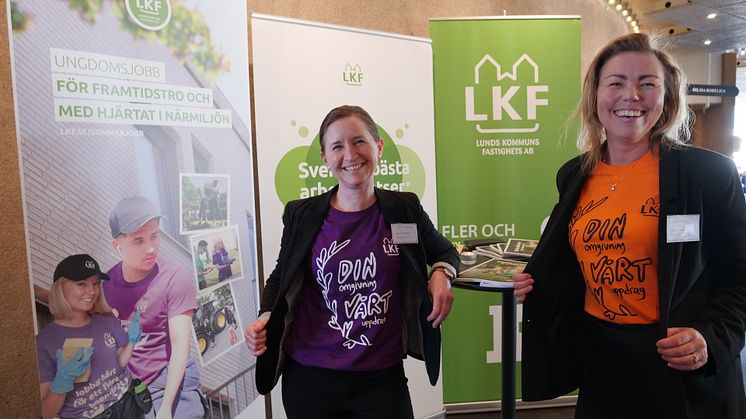 Lena Nordenbro, hållbarhetschef och Linda Domini, biträdande förvaltningschef inspirerade andra bolag inom Lunds kommun om ungdomsjobben på LKF.