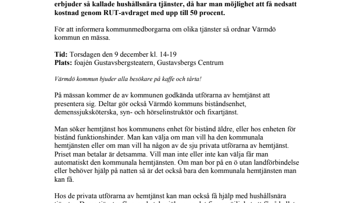 Hemtjänst eller hushållsnära tjänster
