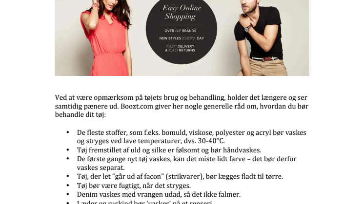 Boozt.com: Sådan behandler du dit tøj