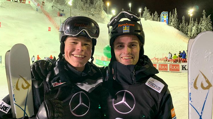Walter och Ludvig efter superfinalen. Foto: Anders Olofsson