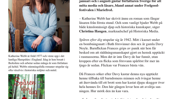 Storsäljande Katherine Webb  till Sverige – med ny roman