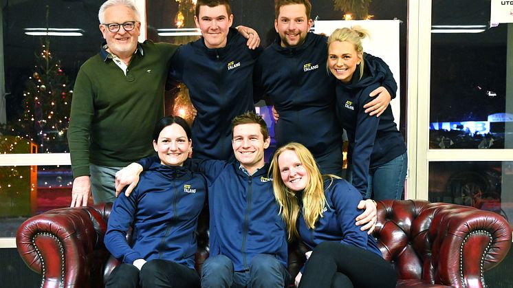 Övre raden från vänster: Hasse Backe, Victor Lyck, Jimmy Dahlman, Josefine Ivehag. Nedre raden: ﻿﻿Nathalie Johnsson, Christopher Roberts och Tamara Skutnabb. Foto: Jessica Ortiz Bergström