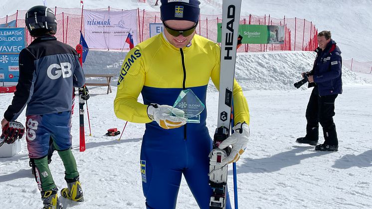 Olle Collberg med tredjepriset från slovenska Krvavec