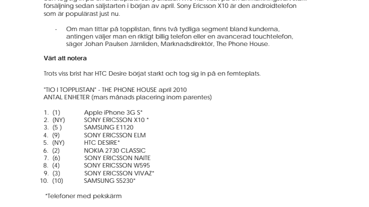 Topplistan: Smarta telefoner ökar ännu mer  