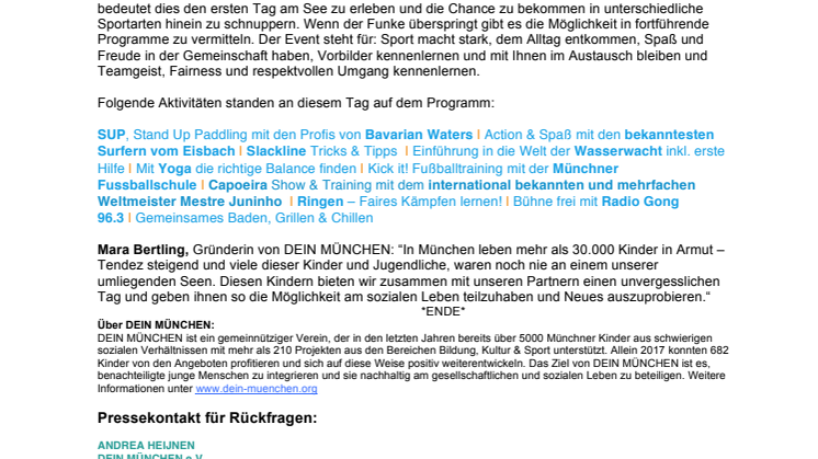 SPORT UND ERLEBNISEVENT am Pilsensee