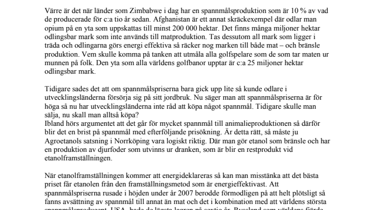 Etanol eller inte och varför inte diesel?