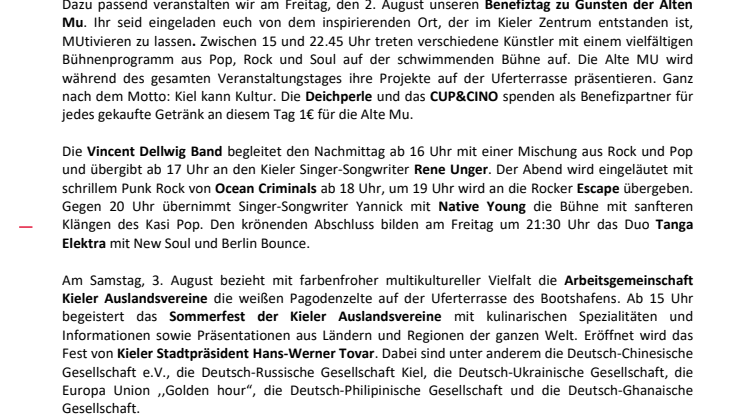 Der Bootshafensommer feiert Kultur