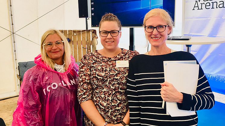 Panelen, från vänster: Cecilia Sjölander, generalsekreterare, Stiftelsen Allmänna Barnhuset, Emma Johansson, Sparregården HVB-hem och Annika Theodorsson, forskare på Högskolan Väst.