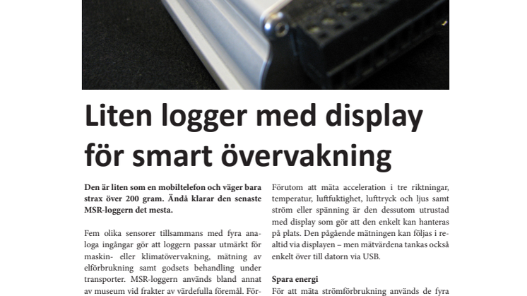 Liten logger med display för smart övervakning