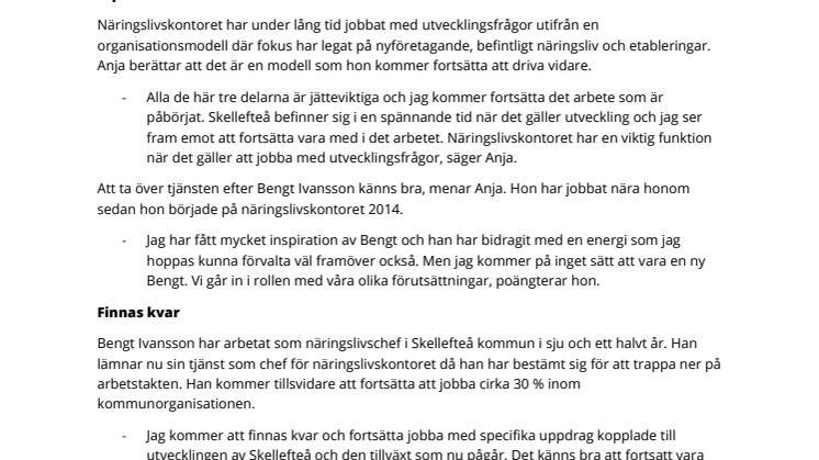 Anja Palm ny näringslivschef i Skellefteå kommun